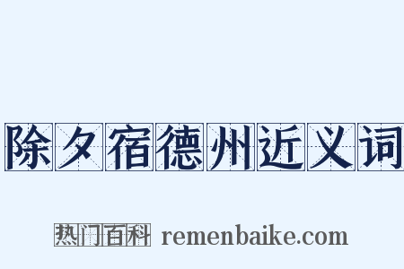除夕宿德州近义词是什么意思的图片